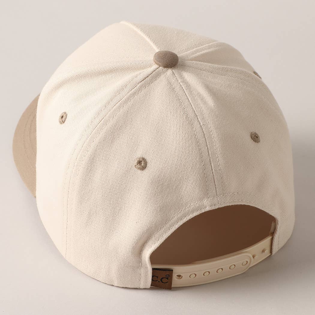 Vintage Cowboy Embroidery Two Tone Baseball Cap