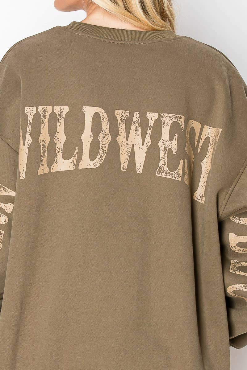 IVT2392-P6855 WESTERN GRAPHIC CREW NECK FLEECE SWEATSHIRT