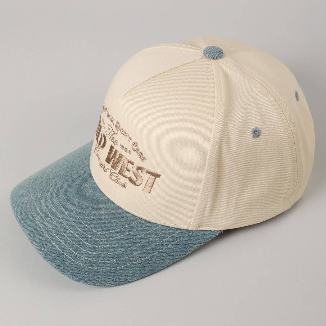Messy Hair Wild West Cowgirl Club Embroidery Hat