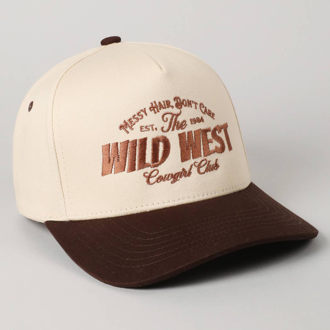 Messy Hair Wild West Cowgirl Club Embroidery Hat