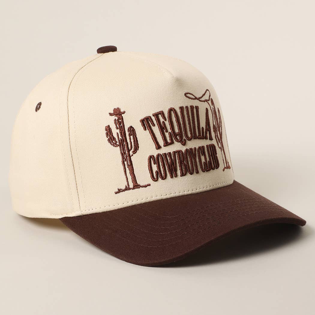 TEQUILA COWBOY CLUB 3D Letter Embroidery Two-Tone Trucker