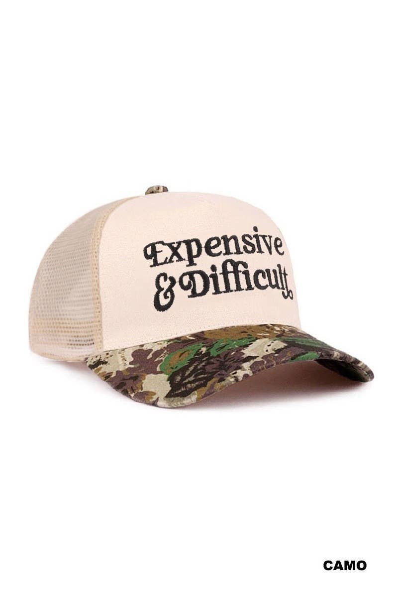 Expensive & Difficult Two Tone Mesh Snapback Hat Zenana Consgt.