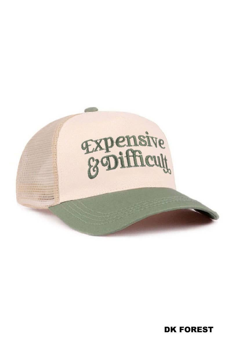 Expensive & Difficult Two Tone Mesh Snapback Hat Zenana Consgt.