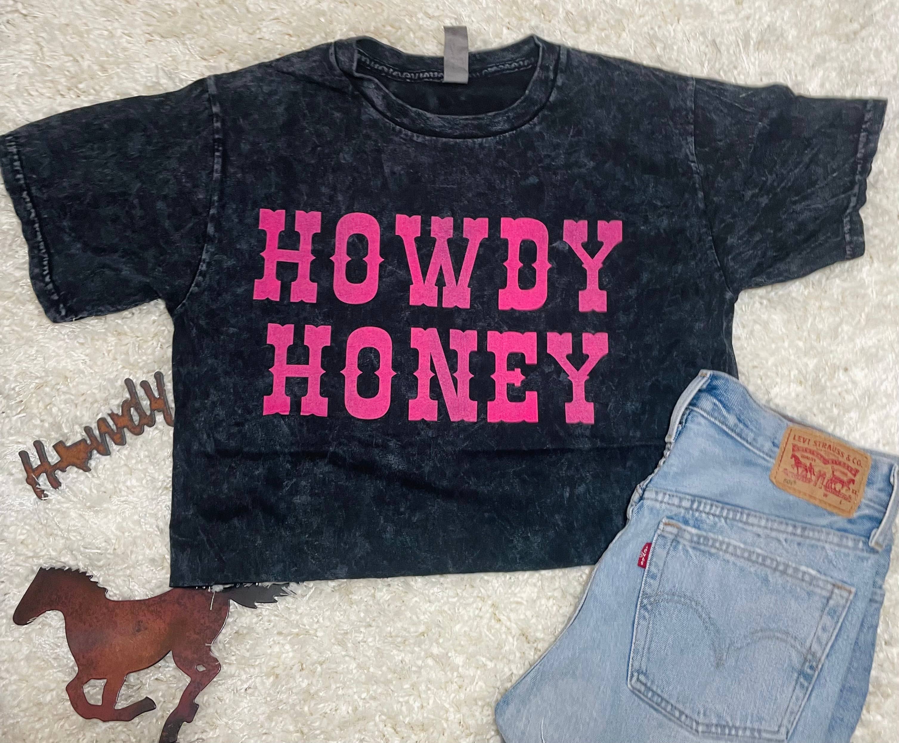 Howdy Honey Crop Top Vintage Wash