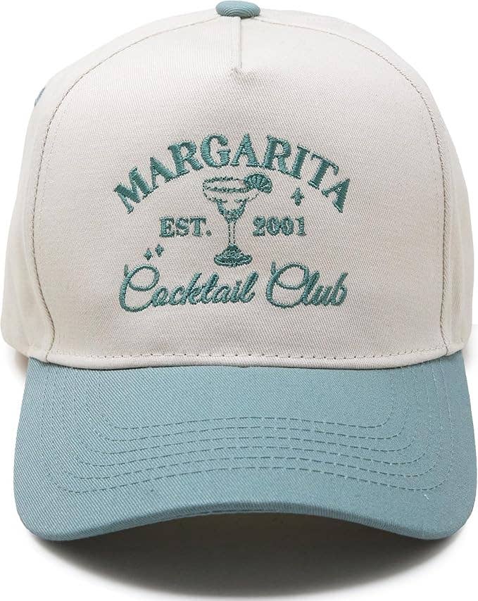 2 Tone Vintage Snapback Hat - Margarita Cocktail Club - Sage