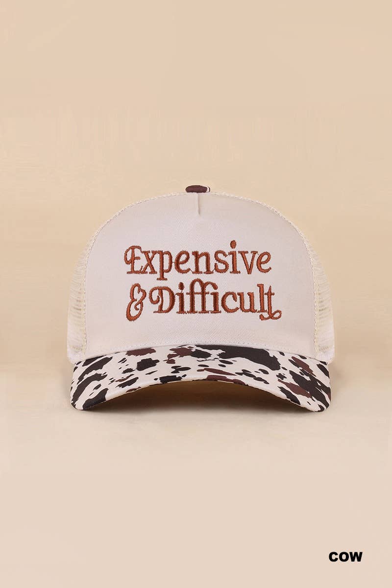 Expensive & Difficult Two Tone Mesh Snapback Hat Zenana Consgt.