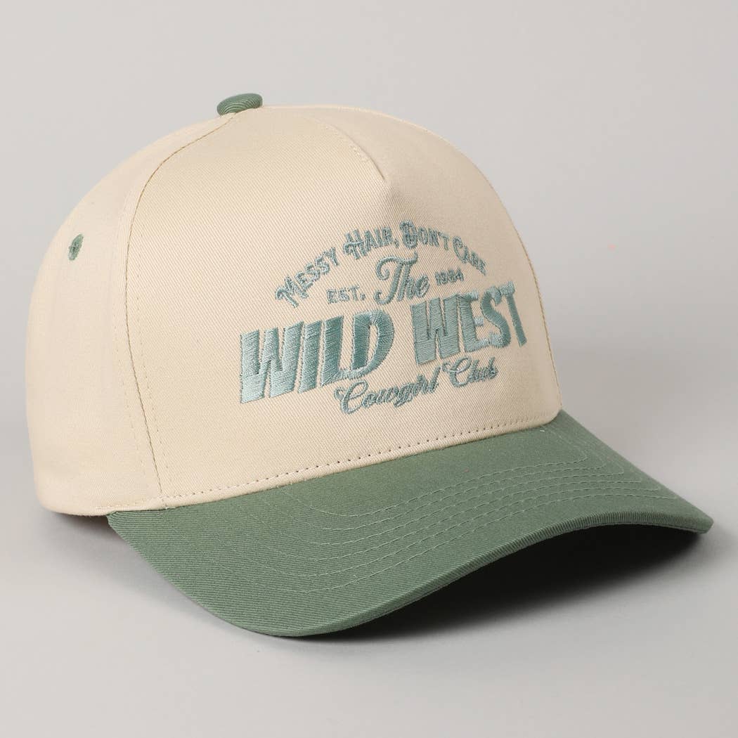 Messy Hair Wild West Cowgirl Club Embroidery Hat