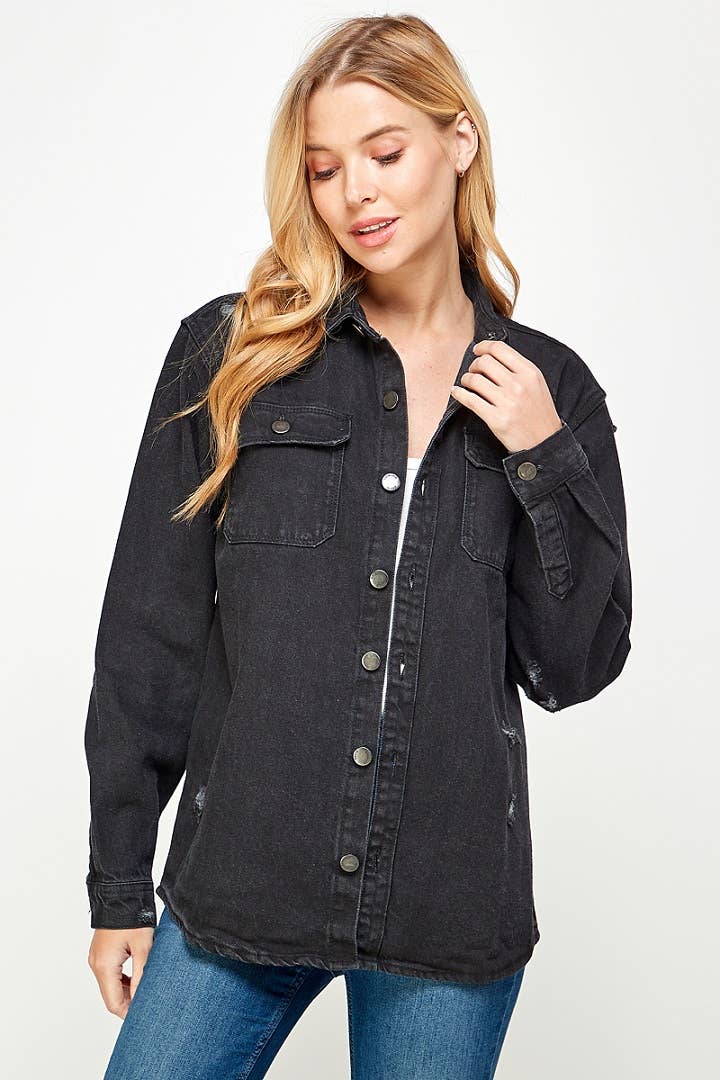 Long Sleeve Ladies Denim Shirts
