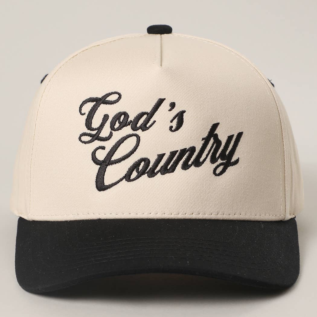 GOD'S COUNTRY Embroidery Two-Tone Trucker Hat