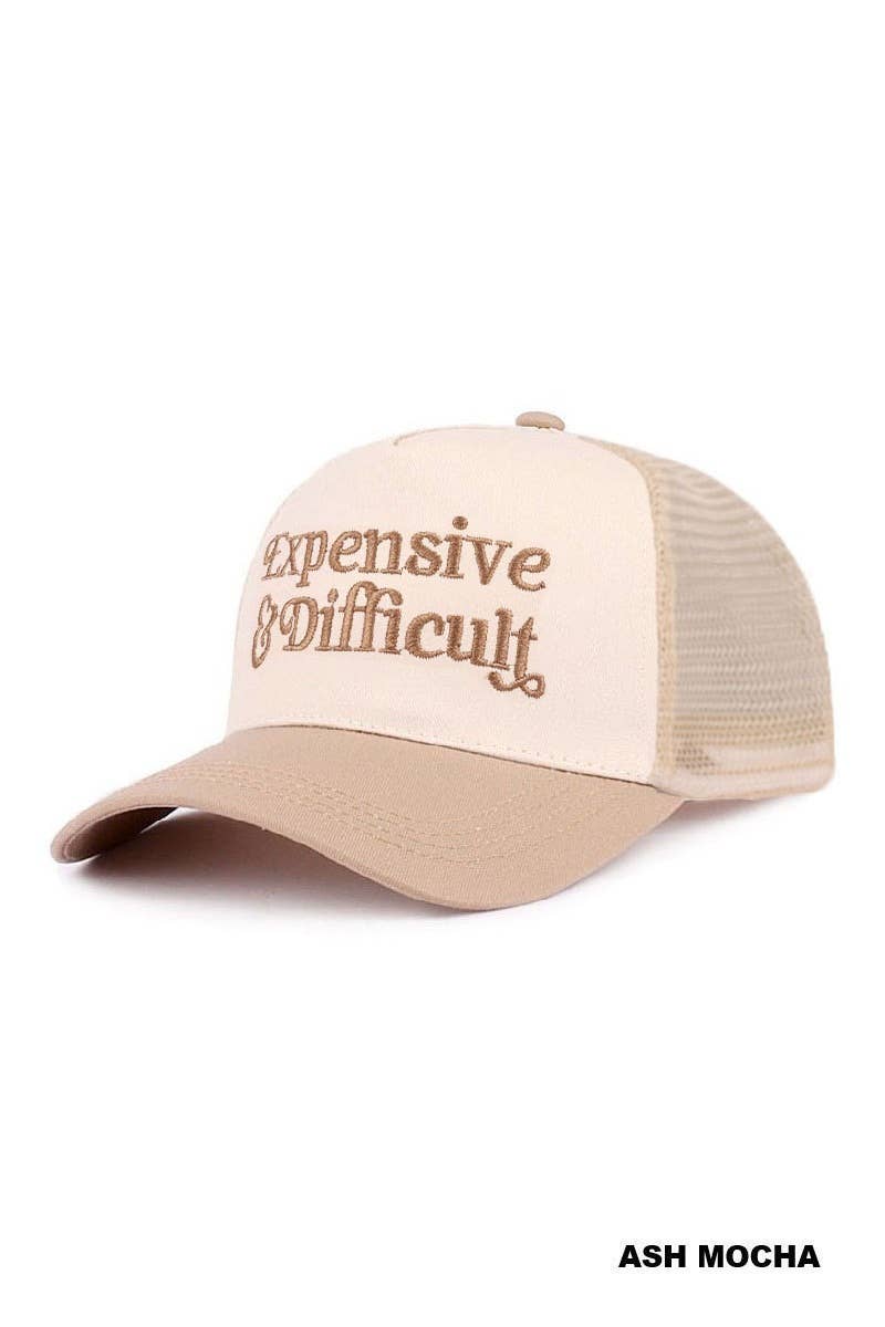 Expensive & Difficult Two Tone Mesh Snapback Hat Zenana Consgt.
