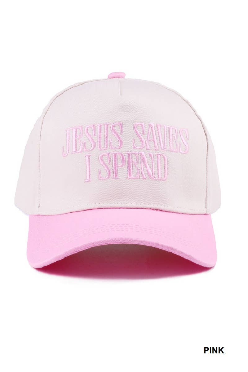`Jesus Saves I Spend Two Tone Canvas Cotton Cap