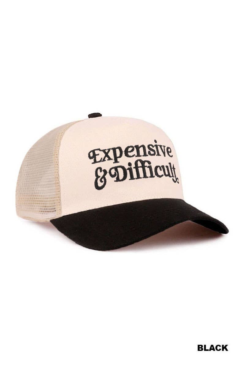Expensive & Difficult Two Tone Mesh Snapback Hat Zenana Consgt.