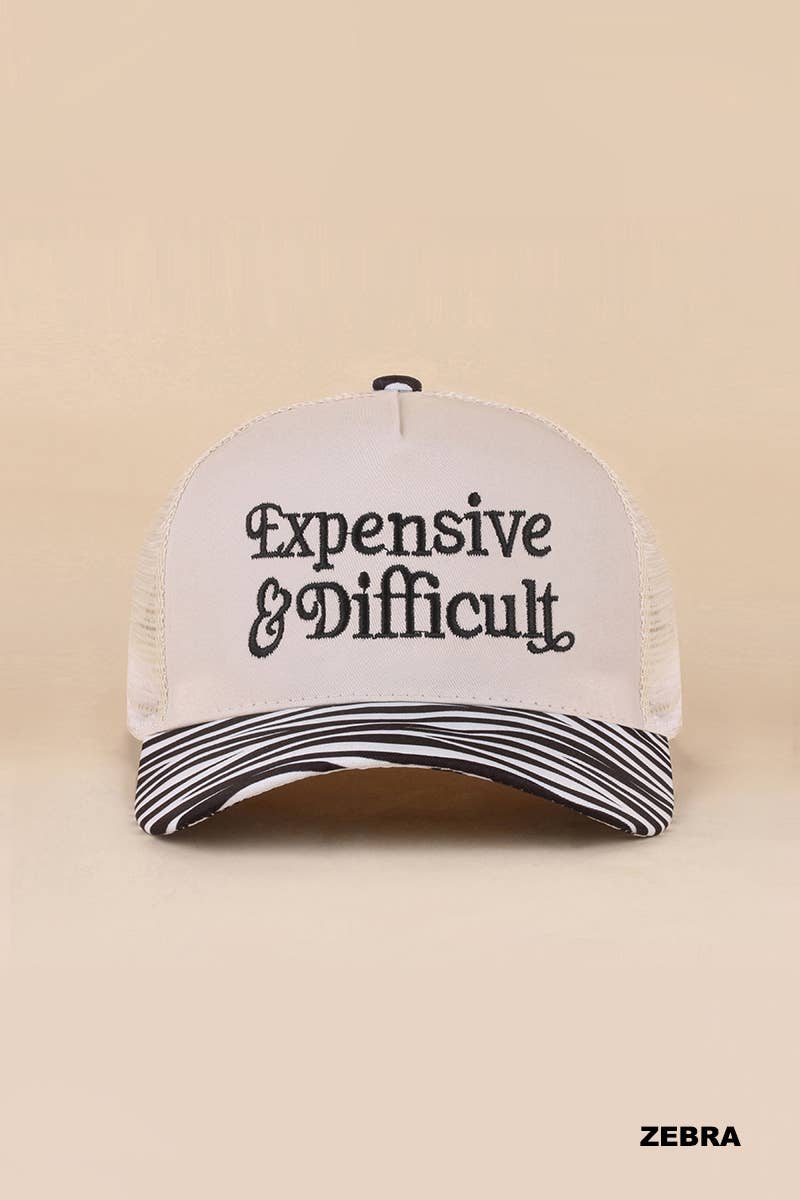 Expensive & Difficult Two Tone Mesh Snapback Hat Zenana Consgt.