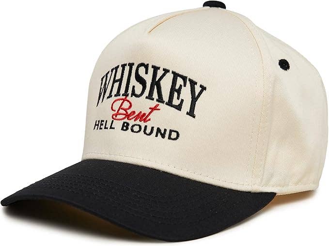 Two Tone Cap - Whiskey Bent Hell Bound - Black/Beige