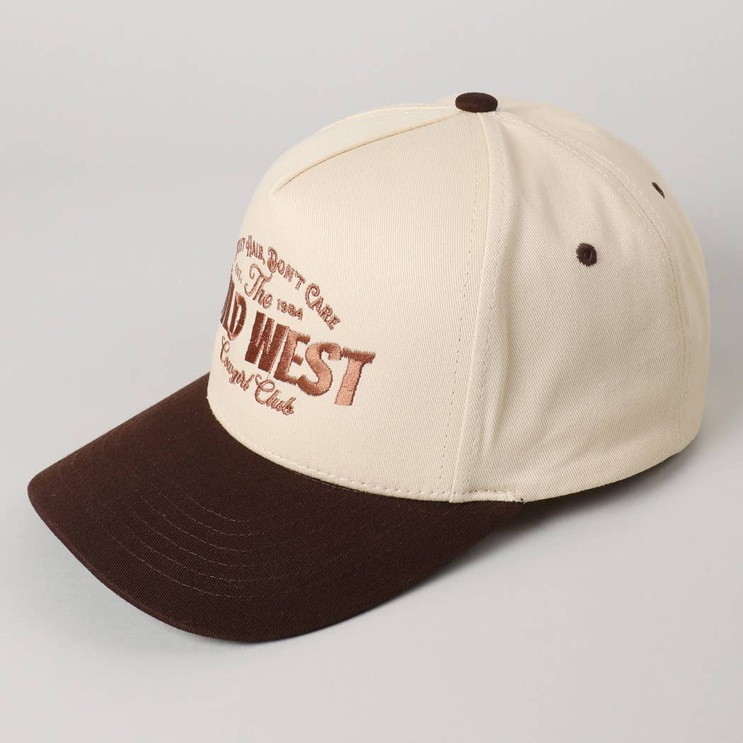 Messy Hair Wild West Cowgirl Club Embroidery Hat