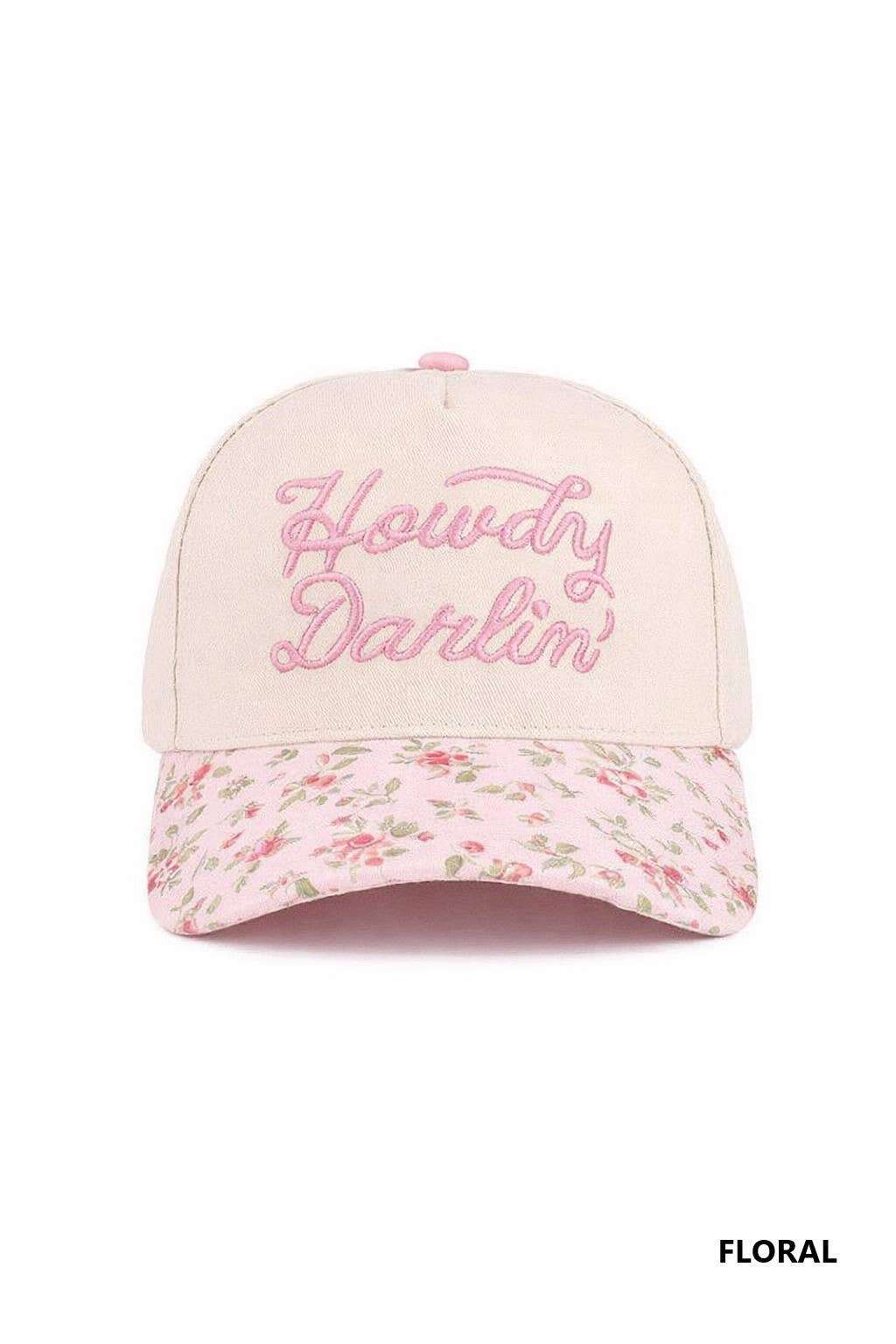 `Howdy Darlin Two Tone Canvas Cotton Cap Zenana Consgt.