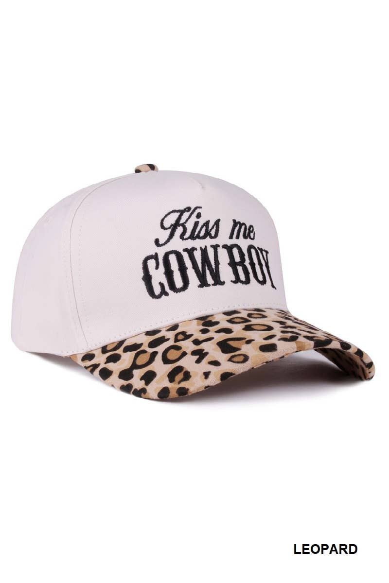 0731 Kiss Me Cowboy Two Tone Canvas Cotton Cap SI-28476