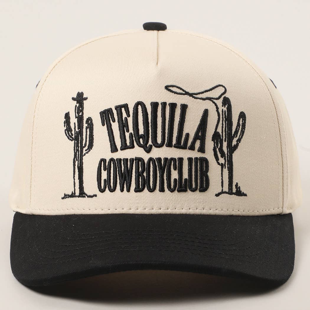 TEQUILA COWBOY CLUB 3D Letter Embroidery Two-Tone Trucker