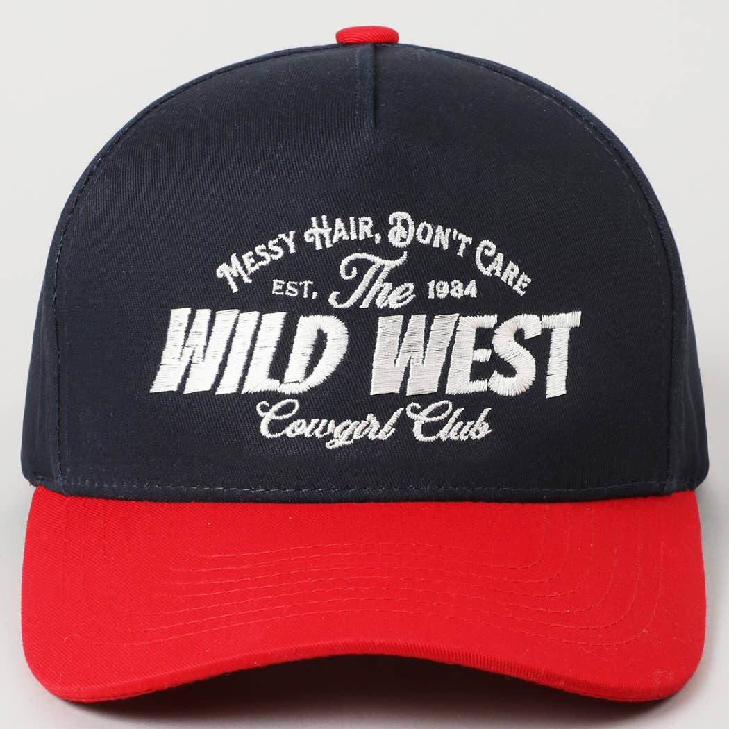 Messy Hair Wild West Cowgirl Club Embroidery Hat