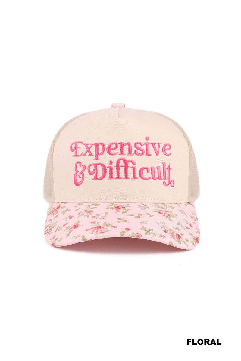 Expensive & Difficult Two Tone Mesh Snapback Hat Zenana Consgt.