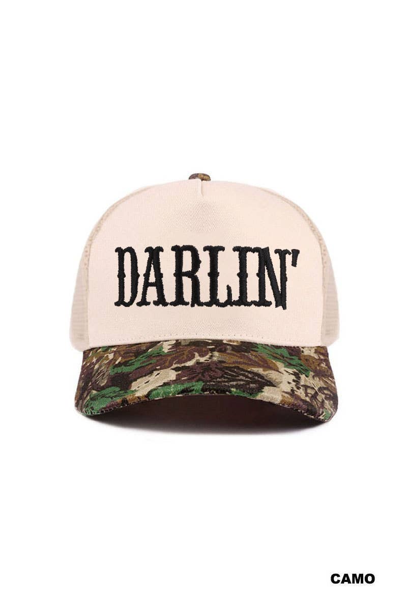 0420 Darlin Two Tone Mesh Snapback Hat SI-29743
