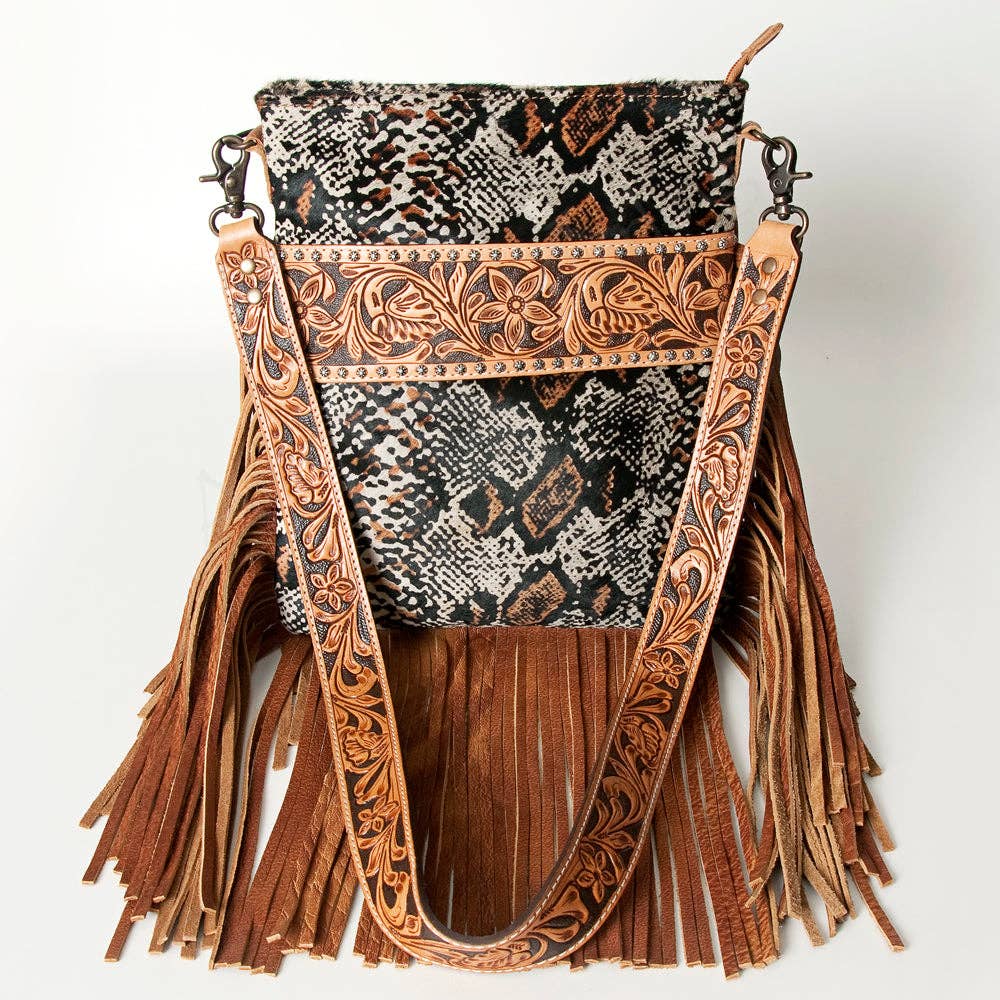 ADBGS192 Large Crossbody Genuine Western Leather Women Bag Pearl