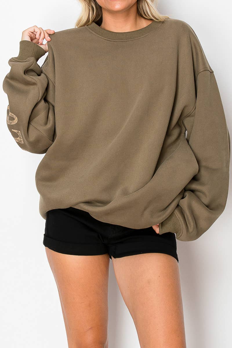 IVT2392-P6855 WESTERN GRAPHIC CREW NECK FLEECE SWEATSHIRT