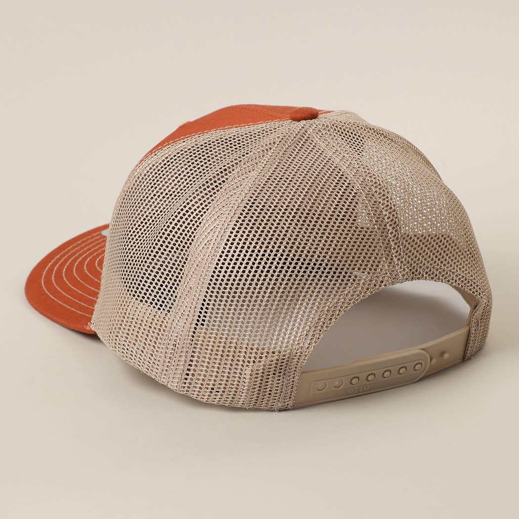 LONGHORN RANCH Embroidered Mid Profile Mesh Back Trucker Hat