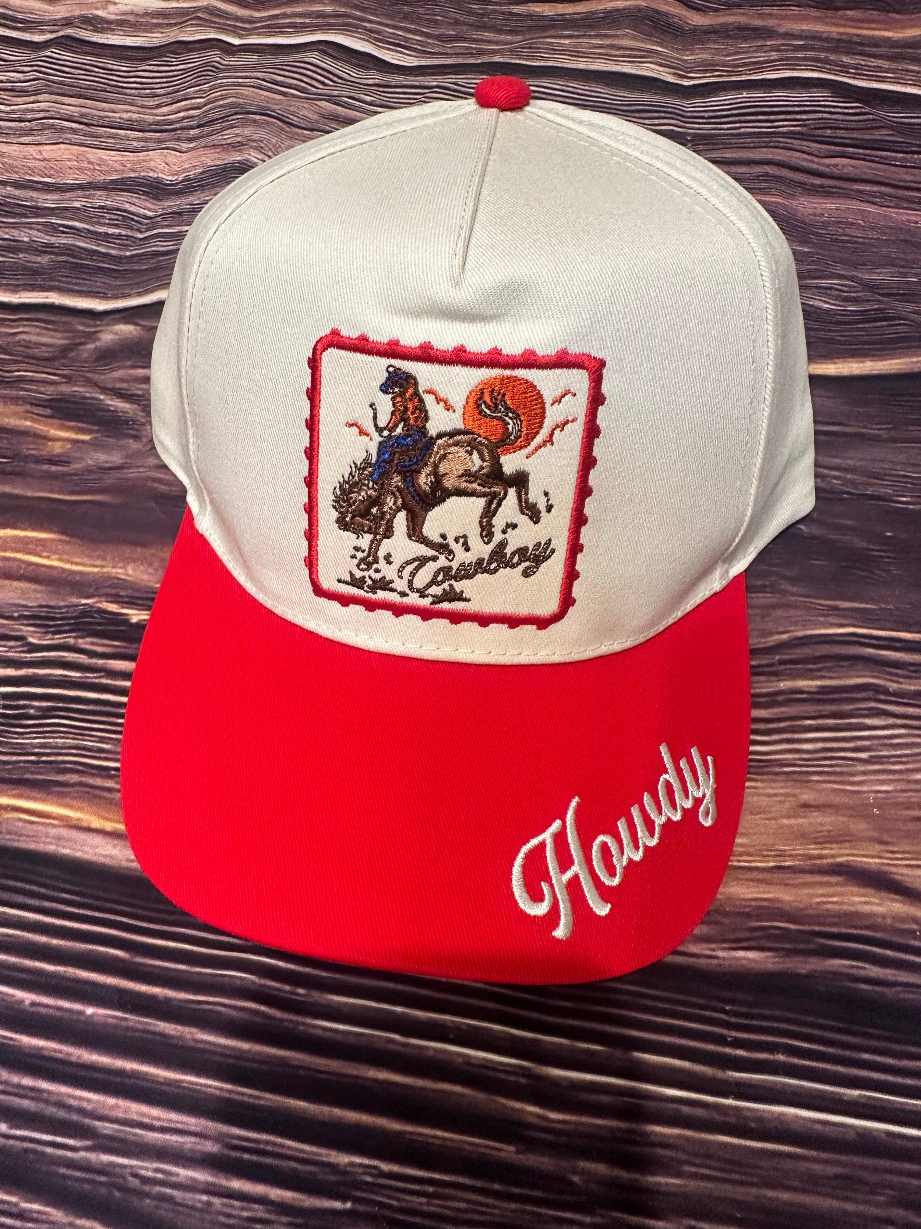 Detailed Cowboy Horse Embroidery Two-Tone Cap