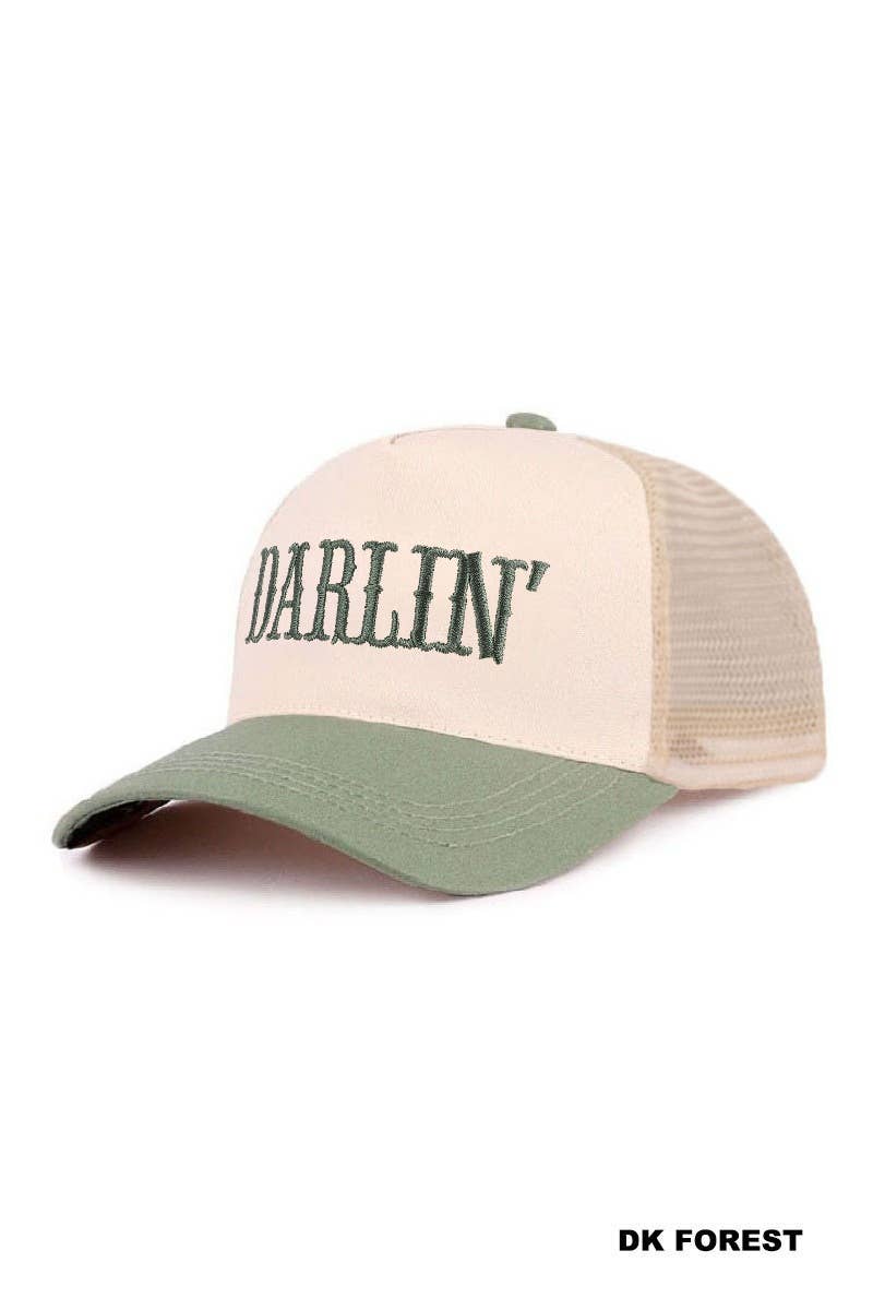 0420 Darlin Two Tone Mesh Snapback Hat SI-29743