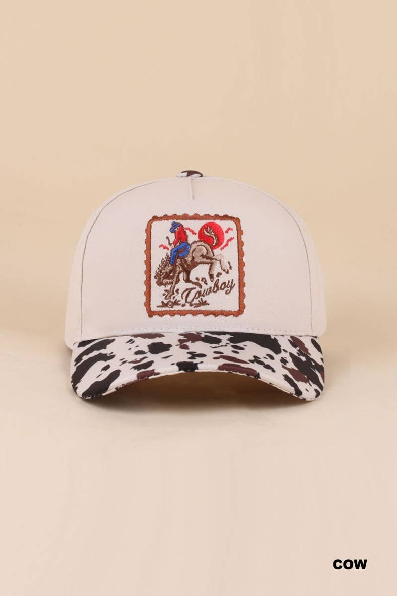 Cowboy Horse Two Tone Cotton Hat Zenana Consgt.
