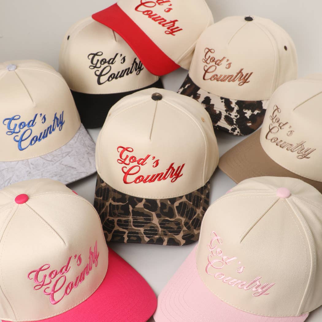 GOD'S COUNTRY Embroidery Two-Tone Trucker Hat