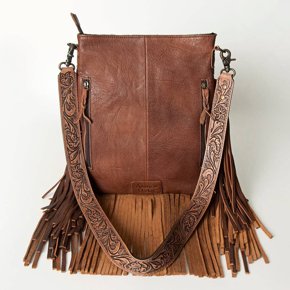 ADBGS192 Large Crossbody Genuine Western Leather Women Bag Pearl