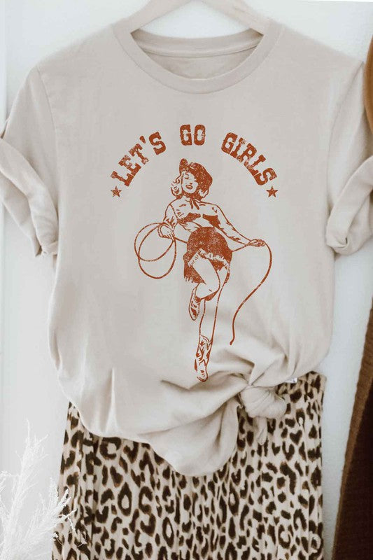 LETS GO GIRLS WESTERN OVERSIZED GRAPHIC TEE