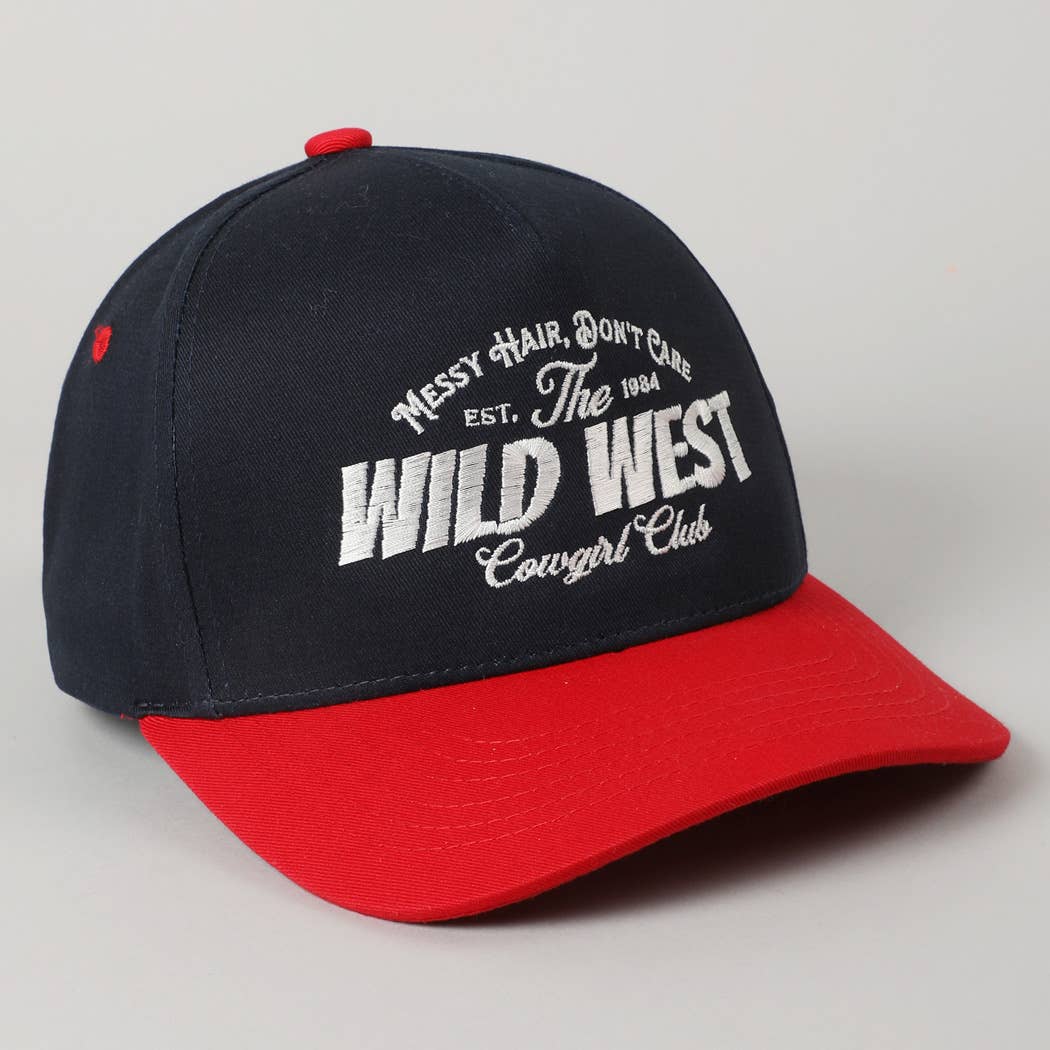 Messy Hair Wild West Cowgirl Club Embroidery Hat