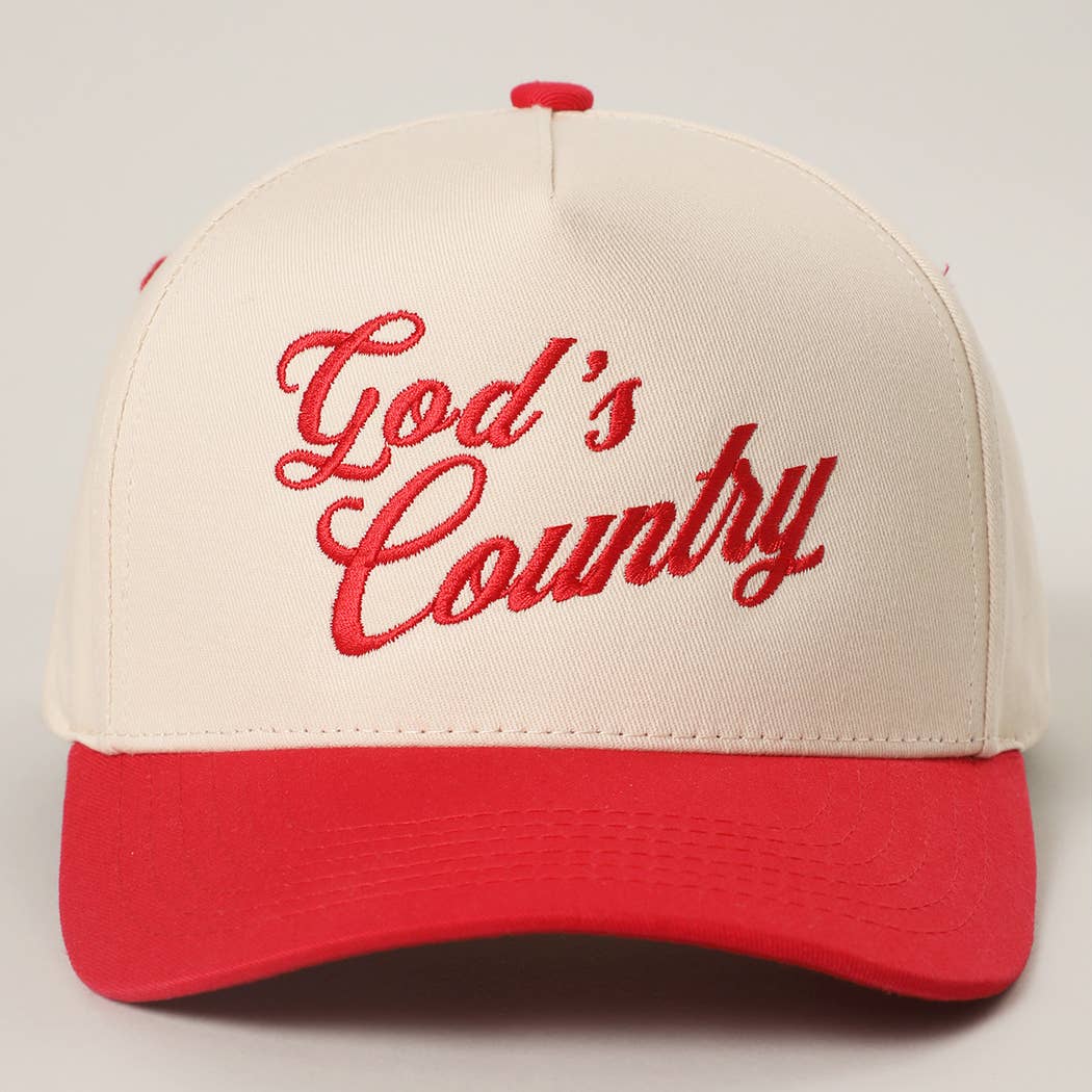 GOD'S COUNTRY Embroidery Two-Tone Trucker Hat