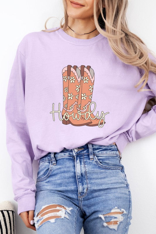 Howdy Cowboy Boot Country Western Graphic Tee