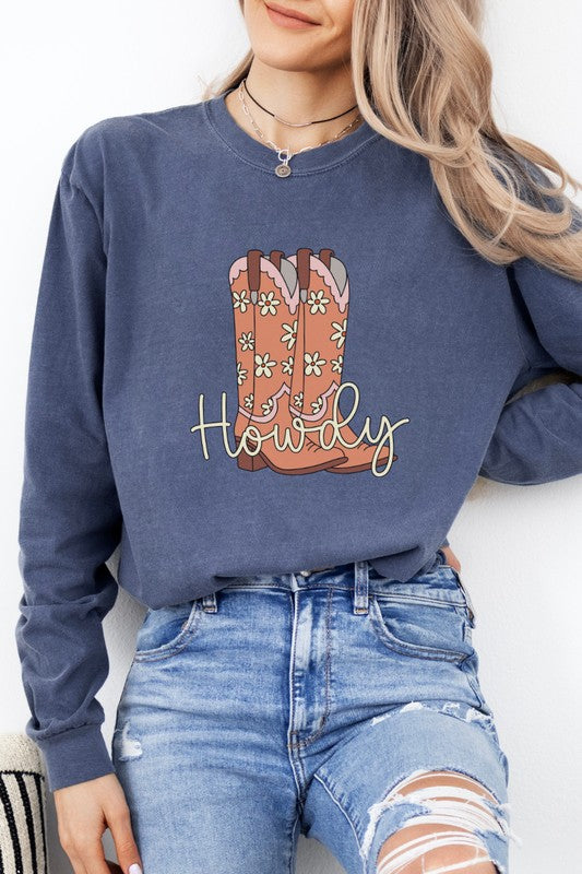 Howdy Cowboy Boot Country Western Graphic Tee