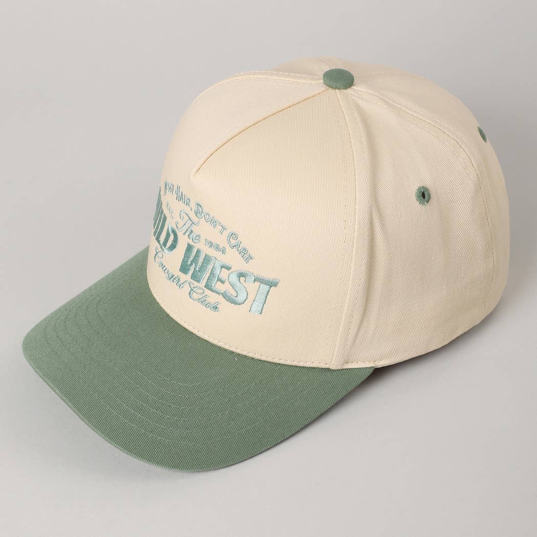 Messy Hair Wild West Cowgirl Club Embroidery Hat