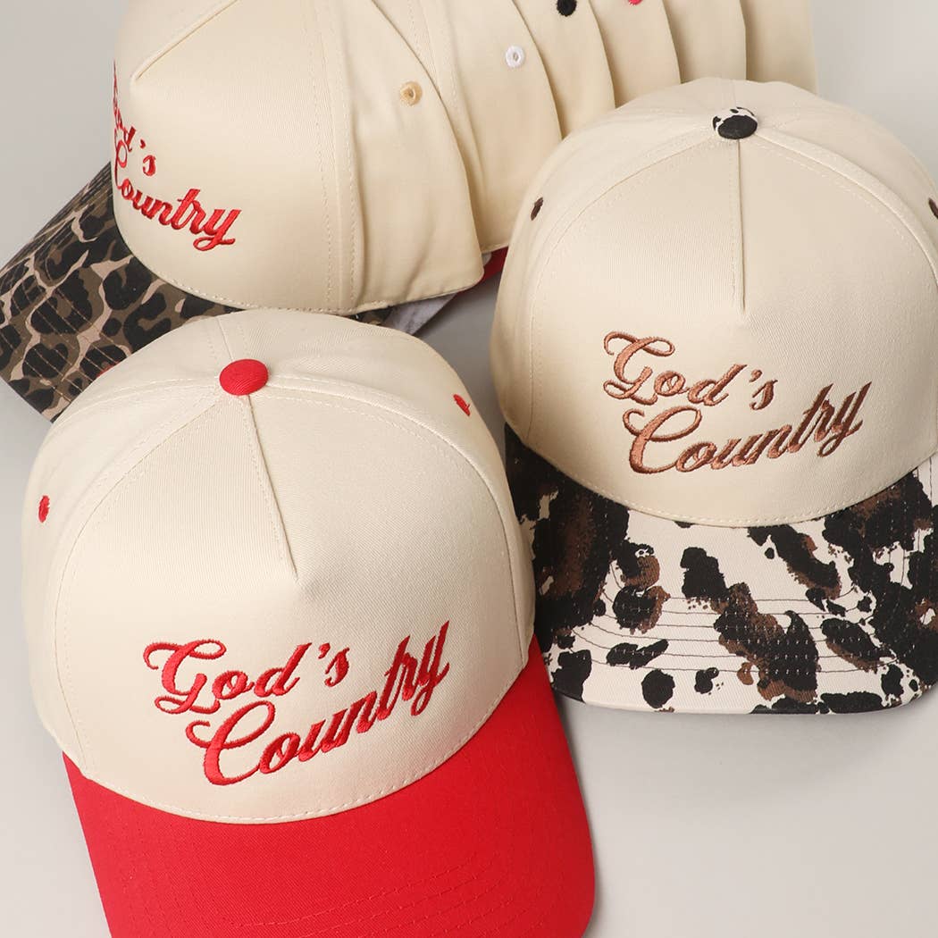 GOD'S COUNTRY Embroidery Two-Tone Trucker Hat