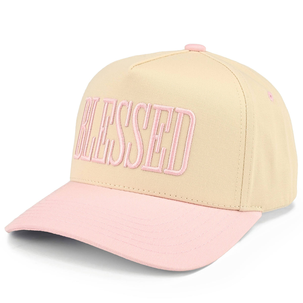 C.C BLESSED Letter Embroidered Two Tone Trucker Cap