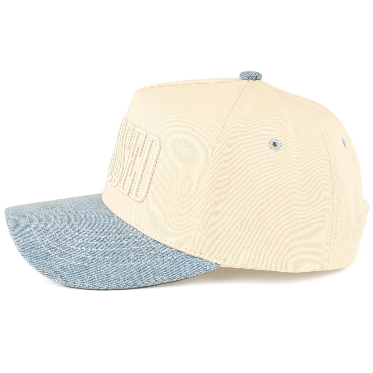 C.C BLESSED Letter Embroidered Two Tone Trucker Cap