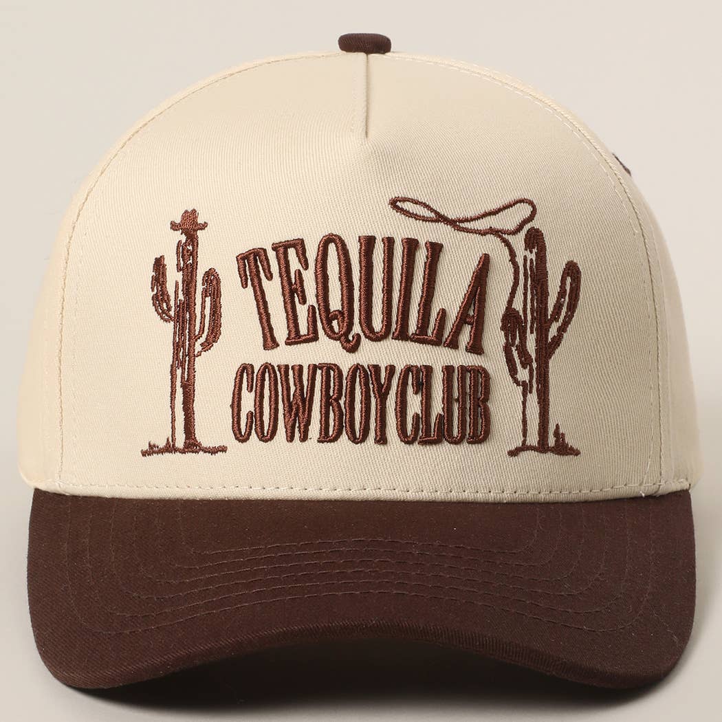 TEQUILA COWBOY CLUB 3D Letter Embroidery Two-Tone Trucker