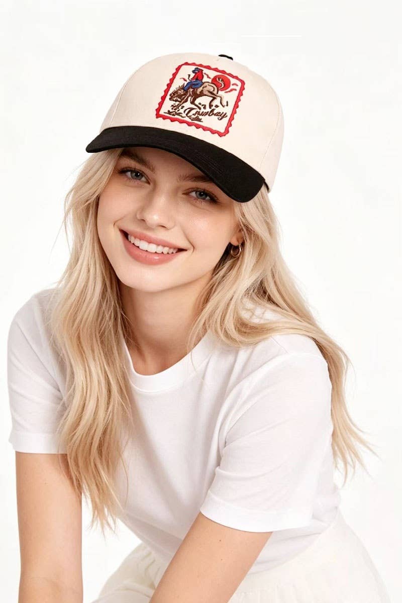Cowboy Horse Two Tone Cotton Hat Zenana Consgt.
