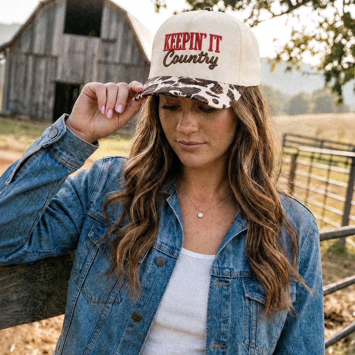 C.C KEEPIN' IT COUNTRY Letter Two Tone Trucker Hat