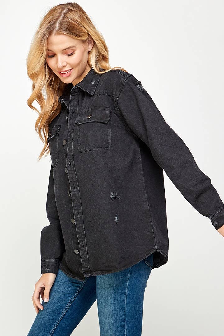 Long Sleeve Ladies Denim Shirts