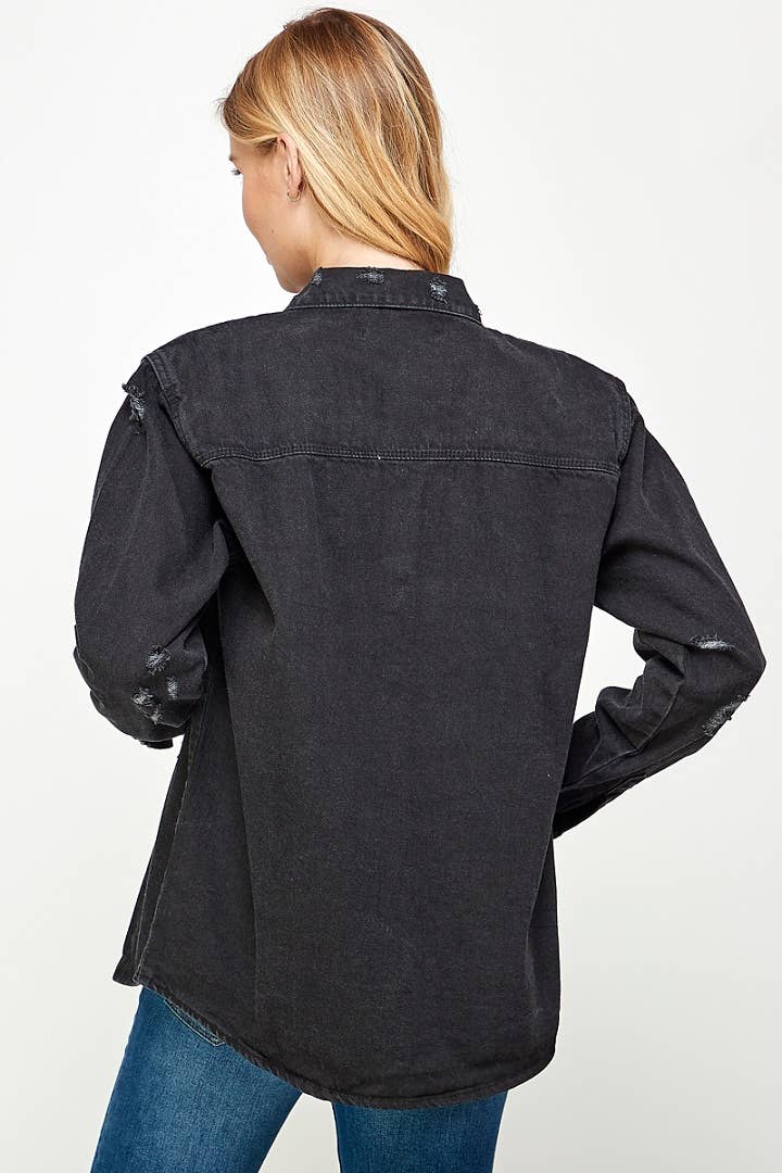 Long Sleeve Ladies Denim Shirts