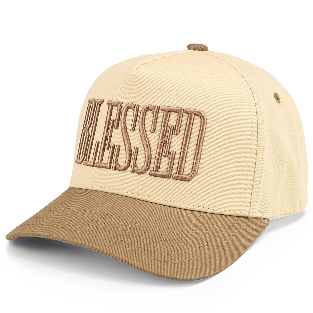 C.C BLESSED Letter Embroidered Two Tone Trucker Cap