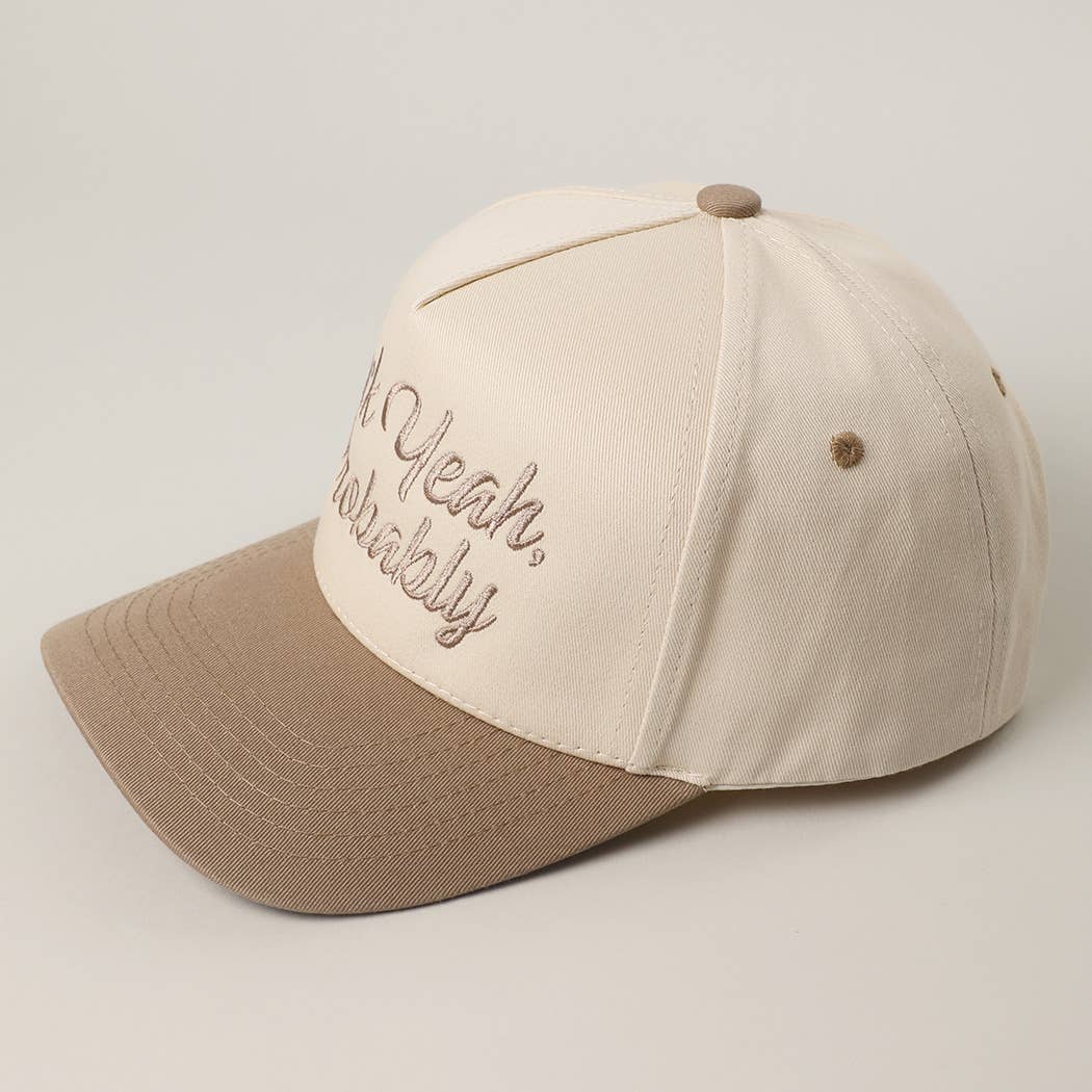 FUCK YEAH, PROBABLY Embroidery Two-Tone Trucker Hat