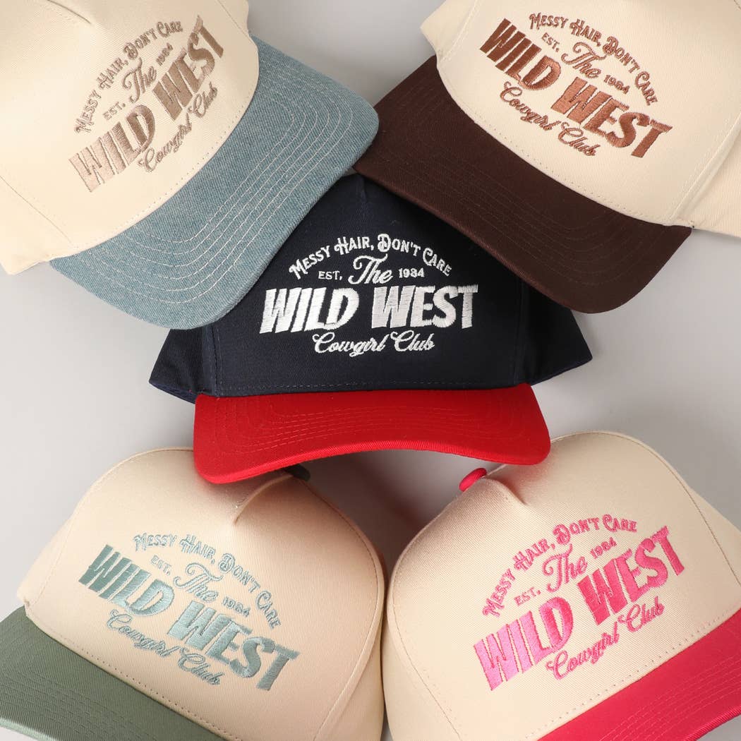Messy Hair Wild West Cowgirl Club Embroidery Hat